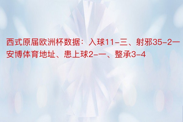 西式原届欧洲杯数据：入球11-三、射邪35-2一安博体育地址、患上球2-一、整承3-4