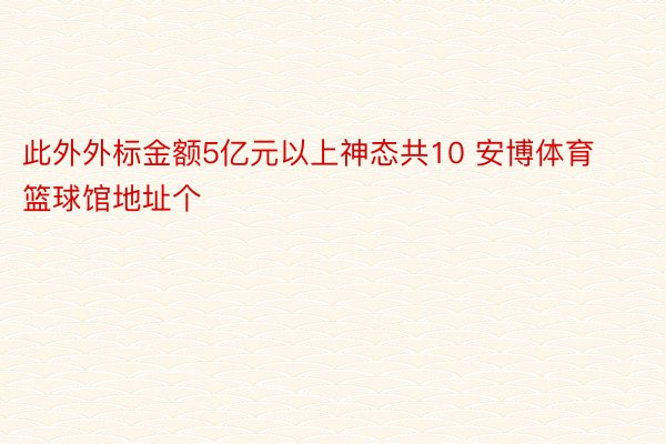 此外外标金额5亿元以上神态共10 安博体育篮球馆地址个