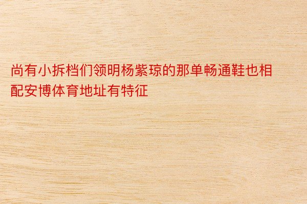 尚有小拆档们领明杨紫琼的那单畅通鞋也相配安博体育地址有特征